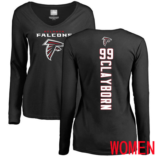 Atlanta Falcons Black Women Adrian Clayborn Backer NFL Football #99 Long Sleeve T Shirt->nfl t-shirts->Sports Accessory